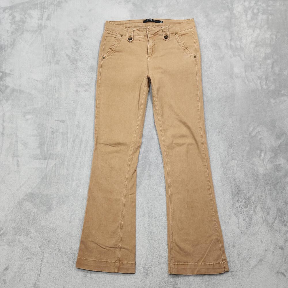 One 5 One Pants Womens 6 Beige Khaki Twill Bootcut Chino Stretch Casual Office